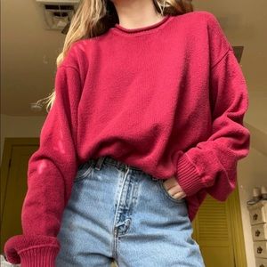 Vintage Tommy Bahamas Red Knit Cotton Sweater
